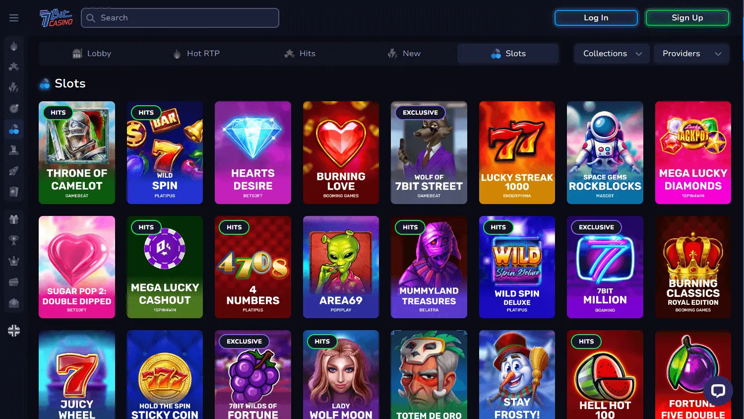 7bit Casino games on desktop