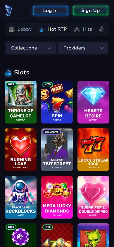 7bit Casino games on mobile